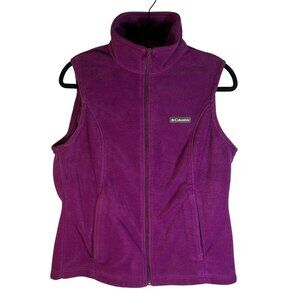 Columbia Fleece Jacket Vest Purple Woman Sz M